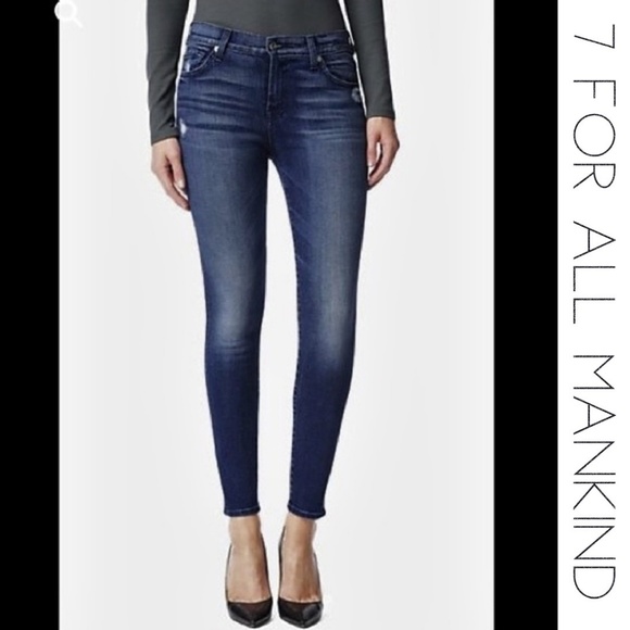 7 for all Mankind Denim - 7 FOR ALL MANKIND Ankle Skinny Distressed Jeans